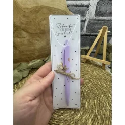 Schreib deine eigene Geschichte | Trockenblume | Mitbringsel | Gastgeschenk | Kugelschreiber mit Herz