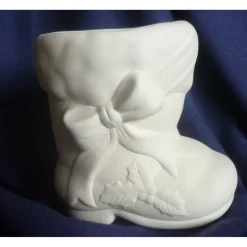 Schrühware,Weihnachtsmann,Windlicht Kindergeburtstag,Deco,Weihnachten,Nicolausstiefel,Stiefel,Keramik zum selbstbemalen