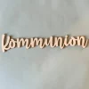 Schriftzug "Kommunion" aus Holz