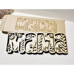 Schriftzug MAMA, floral, Multilayer Holz, Muttertag I auch als Bausatz