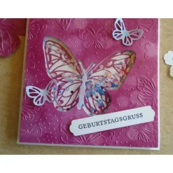 Schüttelkarte Schmetterlinge Geburtstagskarte Glückwunschkarte Shaker Geburtstag Grußkarte