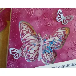 Schüttelkarte Schmetterlinge Geburtstagskarte Glückwunschkarte Shaker Geburtstag Grußkarte