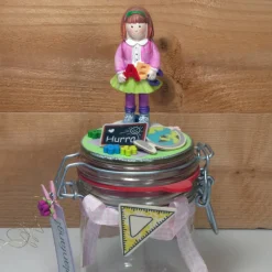 Schulanfang Einschulung Geldgeschenk Geschenkglas personalisierbar für Mädchen