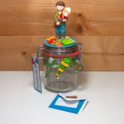 Schulanfang Einschulung Geldgeschenk Geschenkglas personalisierbar für Jungs
