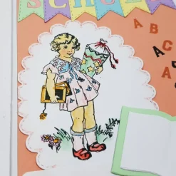 Schule Mädchen Geldgeschenkkarte Grußkarte Zuckertüte ABC Glückwunschkarte