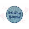 Schulkind - Aufnäher - mit Name - Glitzerstoff - gestickt - Applikation - Bügelbild - Jungen Schultüte
