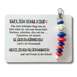 SCHULKIND 2024, Glückswürmchen, Geschenk Einschulung, Sorgenwürmchen, Ranzenbaumler, Worry worm, Mutmacher, Glücksbringe