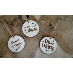 Schulkind Anhänger rund / 1. Klasse / Schlüsselanhänger