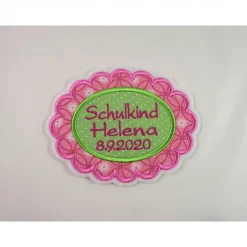 Schulkind Applikation mit Wunschnamen und Datum