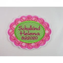 Schulkind Applikation mit Wunschnamen und Datum