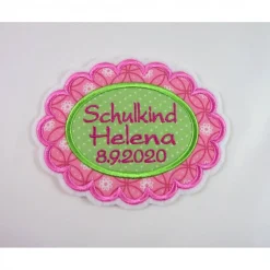 Schulkind Applikation mit Wunschnamen und Datum