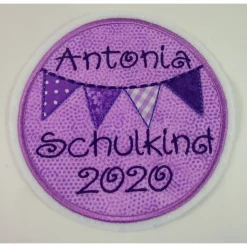 Schulkind Applikation, Schulanfang, Aufbügler