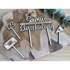 Schulkind Cake Topper Set personalisiert / Einschulung Deko / ABC Schultüte