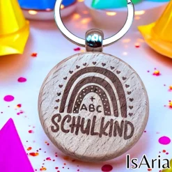 Schulkind Holz Schlüsselanhänger / Schulranzen-Anhänger / Schultütenfüllung/ Einschulungs-Geschenk/personalisiert