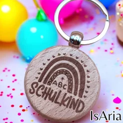 Schulkind Holz Schlüsselanhänger / Schulranzen-Anhänger / Schultütenfüllung/ Einschulungs-Geschenk/personalisiert