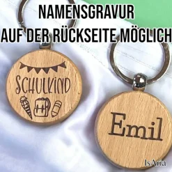 Schulkind Holz Schlüsselanhänger / Schulranzen-Anhänger / Schultütenfüllung/ Einschulungs-Geschenk/personalisiert