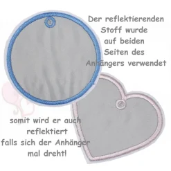 Schulkind Reflektor Anhänger - gestickt, Applikation, Aufnäher, Patch für Kinder, zur Schultüte