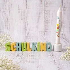 Schulkind Schriftzug – Personalisierbare Einschulungsdeko | Tischdeko Einschulung | 3 Farben wählbar