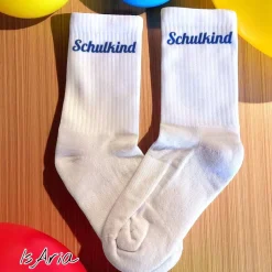 Schulkind Socken,Tennissocken, Personalisierbar, Strümpfe, Geschenkidee Einschulung