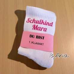 Schulkind Socken,Tennissocken, Personalisierbar, Strümpfe, Geschenkidee Einschulung