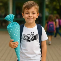Schulkind T-Shirt 2025 – Einschulung Kinder T-Shirt mit Fuchs aus Baumwolle