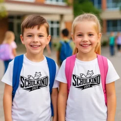 Schulkind T-Shirt 2025 – Einschulung Kinder T-Shirt mit Fuchs aus Baumwolle
