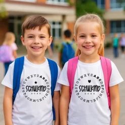 Schulkind T-Shirt 2025 – Einschulung Kinder T-Shirt aus Baumwolle mit Motivwahl