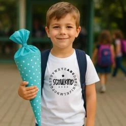 Schulkind T-Shirt 2025 – Einschulung Kinder T-Shirt aus Baumwolle mit Motivwahl