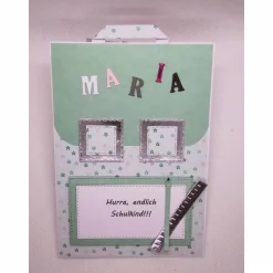 Schulranzen, Karte zur Einschulung, Schulstart,