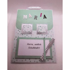 Schulranzen, Karte zur Einschulung, Schulstart,