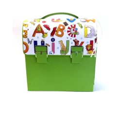 Schulranzen Schultasche aus Karton – Handgemachte Geschenkverpackung zur Einschulung (14,5 x 16 x 7,5 cm)