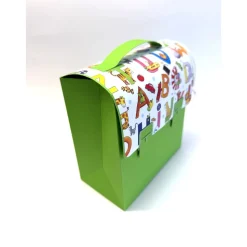 Schulranzen Schultasche aus Karton – Handgemachte Geschenkverpackung zur Einschulung (14,5 x 16 x 7,5 cm)