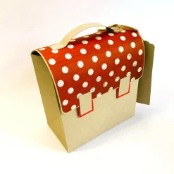Schulranzen Schultasche aus Karton – Handgemachte Geschenkverpackung zur Einschulung (14,5 x 16 x 7,5 cm)