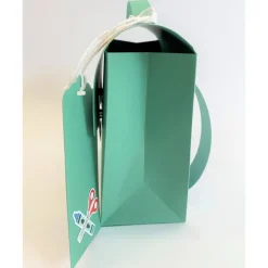 Schulranzen Schultasche aus Karton – Handgemachte Geschenkverpackung zur Einschulung (14,5 x 16 x 7,5 cm)