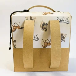 Schulranzen Schultasche aus Karton – Handgemachte Geschenkverpackung zur Einschulung (14,5 x 16 x 7,5 cm)