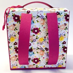 Schulranzen Schultasche aus Karton – Handgemachte Geschenkverpackung zur Einschulung (14,5 x 16 x 7,5 cm)