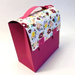 Schulranzen Schultasche aus Karton – Handgemachte Geschenkverpackung zur Einschulung (14,5 x 16 x 7,5 cm)