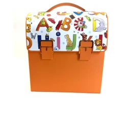 Schulranzen Schultasche aus Karton – Handgemachte Geschenkverpackung zur Einschulung (14,5 x 16 x 7,5 cm)