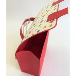 Schulranzen Schultasche aus Karton – Handgemachte Geschenkverpackung zur Einschulung (14,5 x 16 x 7,5 cm)