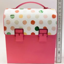 Schulranzen Schultasche aus Karton – Handgemachte Geschenkverpackung zur Einschulung (14,5 x 16 x 7,5 cm)