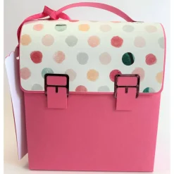 Schulranzen Schultasche aus Karton – Handgemachte Geschenkverpackung zur Einschulung (14,5 x 16 x 7,5 cm)