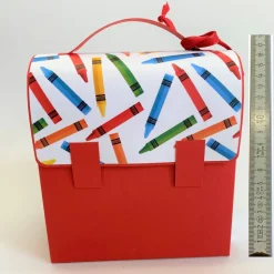 Schulranzen Schultasche aus Karton – Handgemachte Geschenkverpackung zur Einschulung (14,5 x 16 x 7,5 cm)