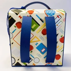 Schulranzen Schultasche aus Karton – Handgemachte Geschenkverpackung zur Einschulung (14,5 x 16 x 7,5 cm)