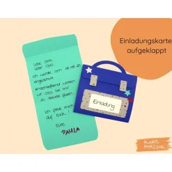 Schulrucksack Bastelset | Einladung zur Einschulung | Schulranzen basteln | Einladungskarten zum Schulanfang