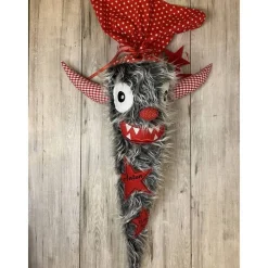 Schultüte / Zuckertüte "Monster" für den Schulstart, graues Fell, Geschenk zur Einschulung , Jungen, Mädchen,