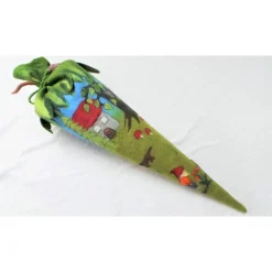 Schultüte aus Filz im Zwergenwald – handgemachte Hülle für Mädchen & Jungen, personalisierbar, als Kissen nutzbar