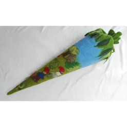 Schultüte aus Filz im Zwergenwald – handgemachte Hülle für Mädchen & Jungen, personalisierbar, als Kissen nutzbar