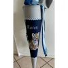 Schultüte aus Stoff bestickt mit einem kleinen Tiger, Namen und Datum 70cm Rohling