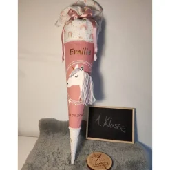 Schultüte aus Stoff Einhorn Regenbogen 70cm