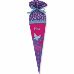 Schultüte aus Stoff für Geschwister, Stoffschultüte für Geschwister, Geschwistertüte,Geschwisterschultüte, Kindergartentüte für Mädchen